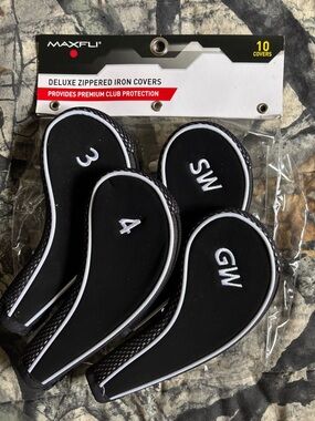 MAXFLI Black Zippered Iron Club Covers - 4 Left of Original 10 (all shown)